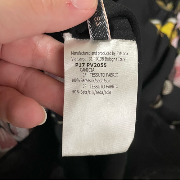 Giambattista Valli Frilled Cape Floral Silk Blouse Size XL - Picture 10 of 11